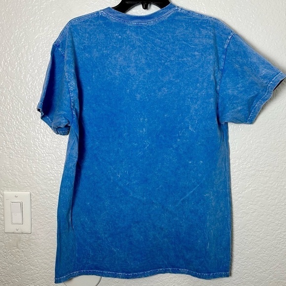Nirvana Blue Smiley Face Graphic T-Shirt Acid Wash - Picture 3 of 3